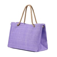 Sac fourre-tout carré tendance en toile avec deux poignées en corde et fermeture personnalisée pour femme, fourni en gros par un fournisseur indien
