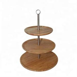 Natural Wooden Metal Single Tier Eco-Friendly Dishwasher <b>Safe</b> Cake Stand Tabletop Decorative Snacks Pastry Serving Display Stand - Product Image 6