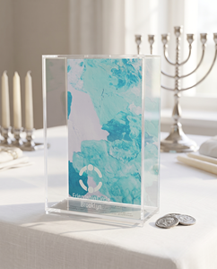 Hucha Rectangular de Acrílico para Tzedakah, Elegante y Ecológica, Cajas de Donación Judaicas al por Mayor para Regalos - Product Image 6