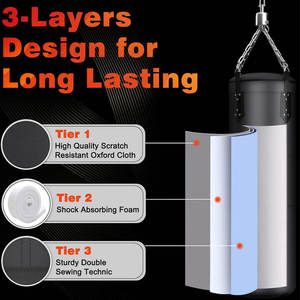 Sac de frappe autonome pour boxe et Muay Thai en cuir véritable avec doublure en polyester, design pliable pour l'entraînement - Product Image 5