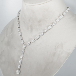 Collier Pendentif Diamant Taillé Radiant et Émeraude en Or Blanc 18K Sur Mesure, Meilleures Ventes, Bijoux de Mariée Élégants pour la Vente Mondiale - Product Image 2