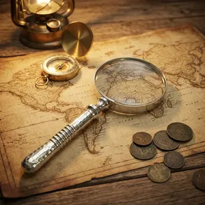 Loupe de poche en aluminium massif nickelé avec lentille grossissante pour la lecture, le soudage, les bijoux, les cartes, la décoration, les cadeaux - Product Image 6