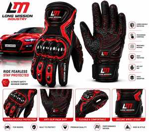 Guantes de Motocicleta Long Mission, de Cuero, Largos hasta la Muñeca, Estilo Deportivo, Transpirables, Sin Forro, Ecológicos, con Pantalla Táctil, para Uso Diario - Product Image 3