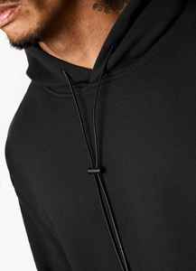 Sudadera con Capucha Negra Extra Grande para Hombre, Corte Regular, Diseño Casual de Color Sólido con Bolsillos, Ropa de Otoño - Product Image 4