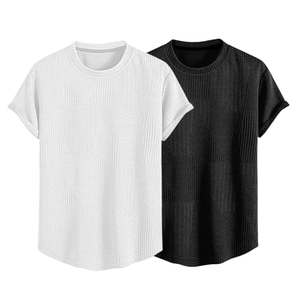 T Shirt for <b>Men</b> Poly Cotton | Textured Oversized Fit Man t-Shirt | Round Neck <b>Half</b> <b>Sleeve</b> <b>Men</b> t-Shirt's (Available in Plus Size) - Product Image 2