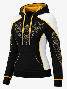 Sudadera con Capucha y Estampado de Diamantes de Imitación para Mujer, Sudadera de Manga Larga, Suave y Casual - Product Image 4