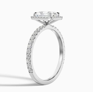 Radiant Cut Moissanite Engagement <b>Ring</b> 925 Sterling Silver 14K Gold Plated <b>Dainty</b> Hidden Halo Promise Wedding Party <b>Ring</b> - Product Image 3