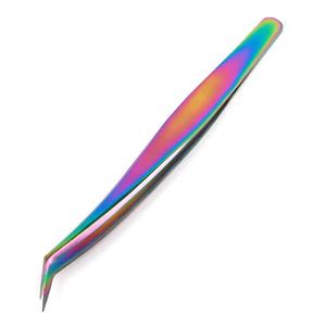 Juego de Pinzas para Pestañas de Acero Inoxidable de Precisión, Puntas Suaves, Color Arcoíris, para Uso Estético - Product Image 3