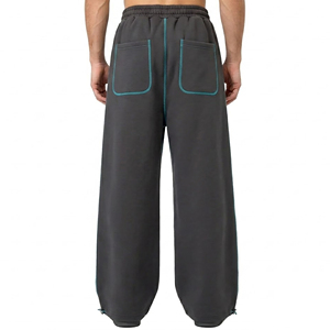 Nouvelle Arrivée Pantalon Jogger Décontracté Homme en Toile Lourde pour Usage Extérieur avec Coutures Contrastées 100% Coton Respirant Style Hip Hop - Product Image 6
