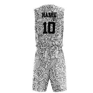 Ensemble de maillots de basket-ball unisexe sur mesure, vêtements d'équipe, maille respirante solide, sans manches, évacuation de l'humidité, shorts de basket-ball de club - Product Image 2