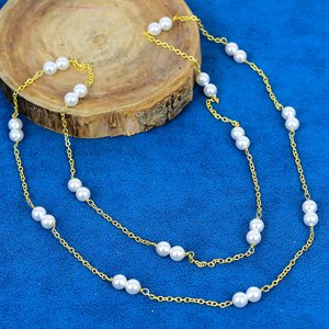 Collier artisanal en argent sterling 925 plaqué or 18 carats avec perle ronde de 6 mm en pierre précieuse - Product Image 3