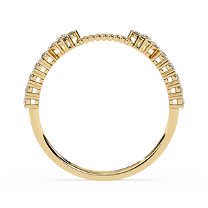 Anillo Abierto de Doble Flor con Diamantes Naturales Redondos en Oro Amarillo de 18K y Anillo de Racimo para Mujer, Joyería Fina para Regalo de Anillo de Boda - Product Image 4