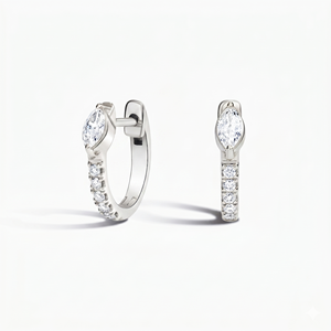 <b>Hoops</b> Earrings Diamond Earrings Gold and <b>Silver</b> Earrings Natural and Lab Grown Diamonds Earrings <b>Hoops</b> Fine Jewelry for Women - Product Image 2