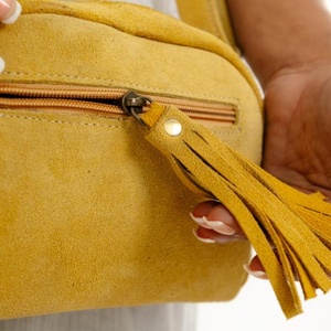 Haute qualité en cuir véritable 100% cuir suédé naturel à la main dames filles sac à bandoulière sac à main femmes sac - Product Image 5