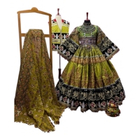 Vestido afgano de bajo MOQ para bodas formales, transpirable, de manga larga, estilo afgano, con tela india Banarsi, para bodas.