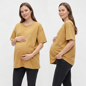 Camiseta de Maternidad de Alta Calidad para Mujer, Camiseta de Lactancia con Hombros Caídos, Camiseta Holgada de Maternidad para Mujer - Product Image 1