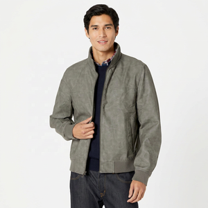 Premium <b>Men's</b> New Skin Leather <b>Jacket</b> Stylish Zip-Up Design Stand Collar Quilted Panels Durable Biker Leather <b>Jackets</b> - Product Image 1
