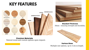 Tablero de Madera de Caucho con Juntas Dentadas, Panel Sólido para Encimera, Superficie Lisa, Suministro Directo de Fábrica al por Mayor, Vietnam - Product Image 6