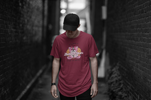 Camiseta Gráfica Premium para Hombre, Estampado de Calavera y Corazón, Estilo Urbano Informal, Manga Corta, Mezcla de Algodón y Poliéster - Product Image 4
