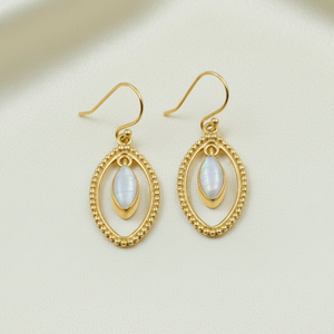 Pendientes Colgantes Hechos a Mano de Plata de Ley 925 con Madreperla, Diseño Ovalado Bohemio Vintage, Regalo de Joyería para Mujer, Elegante para Hermana - Product Image 4