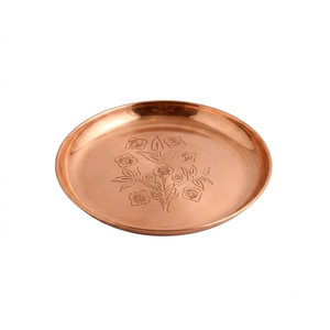 Ensemble de thali en cuivre fait main pour la Pooja, assiette traditionnelle pour la Puja, cadeau pour le festival Diwali, thali Aarti, décoration pour le temple à domicile, vente en gros - Product Image 1