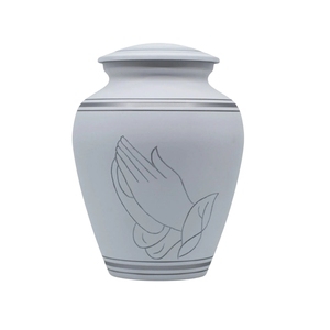 Urna Funeraria de Metal Azul con Diseño Floral, Hecha a Mano, Recipiente Decorativo Premium de Aluminio para Cenizas, Artículos Conmemorativos para Funerales - Product Image 2