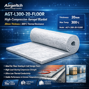 Couverture isolante en aérogel de 20 mm |   300 ° Isolation de sol pour chauffage par le sol et entrepôts frigorifiques à haute valeur R et haute résistance à la compression - Product Image 1