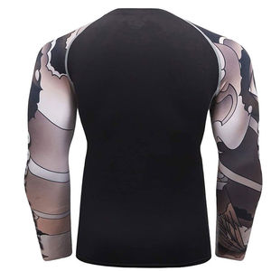 T-shirt de sport unisexe à manches longues, compression, imprimé intégral, écologique, antibactérien, respirant, séchage rapide, pour MMA BJJ - Product Image 2