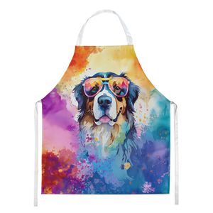 Bernese Mountain Dog Hippie Dawg Adult Unisex Large Multicolor Kitchen <b>Apron</b> for Cooking Baking Crafts <b>Gardening</b> - Product Image 1