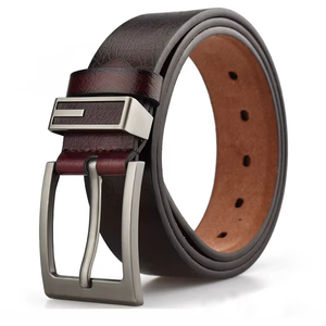 Cinturón Casual de Cuero Vacuno para Hombre, con Hebilla de Acero en Forma de D, 35 mm, Longitud Ajustable, Venta al Por Mayor - Product Image 2