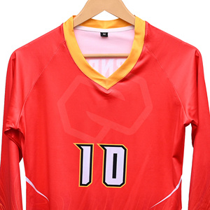 Camiseta de Voleibol Roja de Manga Larga, Uniforme Deportivo Personalizado para Hombres, Mujeres y Adultos, para Entrenamiento y Competencia - Product Image 3