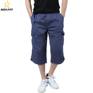 Shorts cargo 3/4 pour homme, coupe ample, élastique, style capri, décontracté, sous le genou, avec 7 poches - Product Image 2