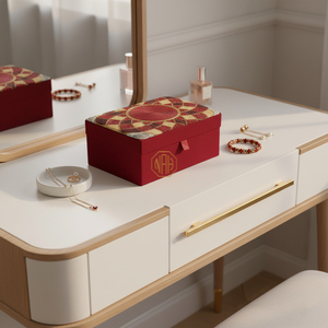 NOORIMS AKBAR HANDICRAFTS Handmade Decorative Beaded Jewelry <b>Box</b> <b>Floral</b> Design 1-3L Capacity Uttar Pradesh Origin Organizer - Product Image 2