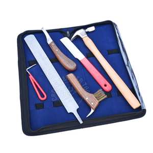 ชุดเครื่องมือตัดแต่งกีบม้าและตอกเกือกม้าในกล่อง พร้อมตะไบแต่งขอบกีบ มีดตัดเล็บม้า ค้อนตอกตะปู และแปรงทำความสะอาด - Product Image 1