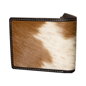 Portefeuille en cuir de vachette personnalisé pour homme, portefeuille en cuir à poils, portefeuille fin fait main, portefeuille à double pli, portefeuille en cuir de haute qualité - Product Image 3