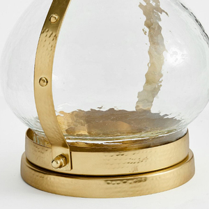 <b>Gold</b> Plated Goleta Hurricane <b>Lantern</b> Hammered Design - Product Image 3