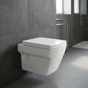 Modern Luxurious Square Wall Hung Toilet <b>Ceramic</b> WC <b>Pan</b> With Dual Flush Concealed Cistern Bathroom Ware - Product Image 5