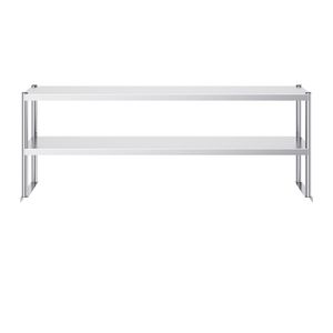 Scaffale Doppio a Due Livelli in Acciaio Inossidabile Regolabile in Altezza 12 x 72 Pollici per Cucina Commerciale - Product Image 4