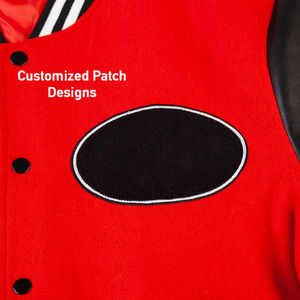 Veste de baseball vintage Varsity Letterman avec manches en cuir véritable et patchs brodés pour homme - Product Image 5