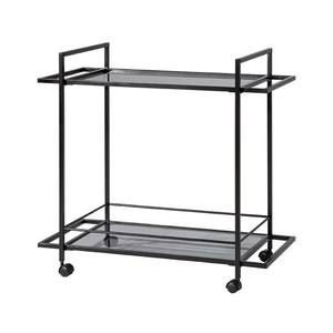 Chariot de service de cuisine moderne avec dessus en marbre et espace de rangement - Product Image 2