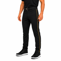 Celana Baseball Pria Musim Panas Custom Print dengan List Samping, Model Tapered, Bahan Bernapas, Lapisan Ganda di Lutut, Pakaian Latihan Tim, Pembelian Grosir