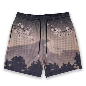 Shorts en mesh imprimés par sublimation, design OEM personnalisé, fabricant en gros, shorts de basket-ball pour hommes, 100% polyester - Product Image 4