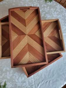 SINCERE Assiette à dessert ronde de 7,5 pouces en bois massif gravé, écologique, moderne et luxueuse, plateau de service pour fêtes, fruits secs - Product Image 4