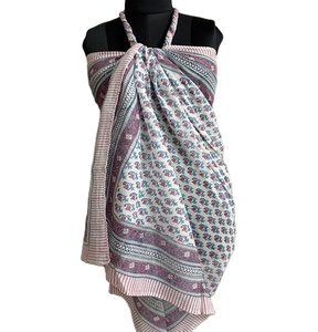 Women's Lightweight Breathable Windproof Cotton <b>Sarong</b> Shawl Hand Block Printed Quick Dry Durable Multifunction Sun Protection - Product Image 1