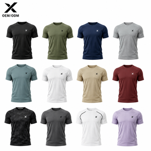 Camiseta Deportiva de Secado Rápido para Hombre X Sports City, Manga Corta, Cuello Redondo, Color Sólido, Ropa Deportiva, Camiseta de Fitness de Verano con Logotipo X - Product Image 1
