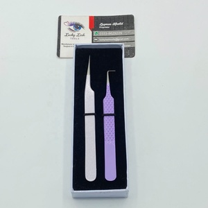 ชุดแหนบต่อขนตา Lucky Lash Tools ระดับมืออาชีพ ทำจากสแตนเลส สีเทาประกายวิ้งค์และสีม่วง ปลายไฟเบอร์ สำหรับต่อขนตา - Product Image 6