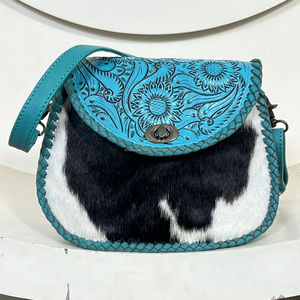 Bolso Bandolera de Cuero Vacuno Hecho a Mano con Diseño Floral, Estilo Boho Vintage, Perfecto para Mujer, Expo Marzo 2026 - Product Image 5