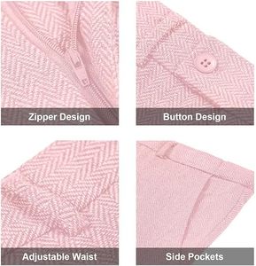 ชุดสูทผู้ชายสีชมพูเรียบหรู รุ่นล่าสุด สำหรับงานแต่งงาน ชุดสูท 3 ชิ้น ชุดเจ้าบ่าว ชุดลำลอง ชุดทำงาน ขาย - Product Image 4