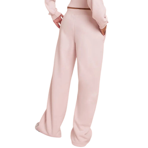 Ensemble 2 pièces pour femme, très tendance, rose, en molleton tricoté, haut court et pantalon long, coupe décontractée, couleur unie, toutes saisons - Product Image 5