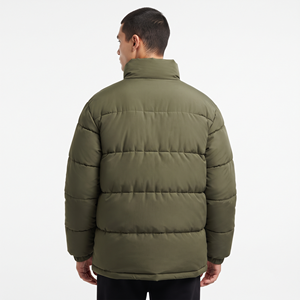 Chaqueta Acolchada Verde Oliva para Hombre, Corte Regular, Cuello Alto, Cierre de Cremallera, Logotipo Bordado Personalizado, Abrigo de Invierno Cortavientos - Product Image 5